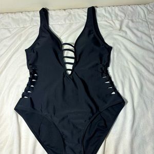 Go Coco Cut Out One Piece Black Swimsuit XLarge Sexy Bathing Suit